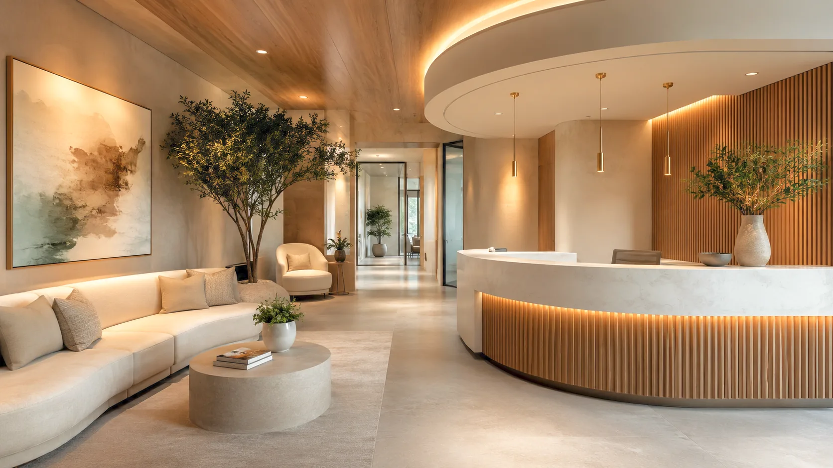 The reception desk and waiting lounge at Molar360 Dental Clinic